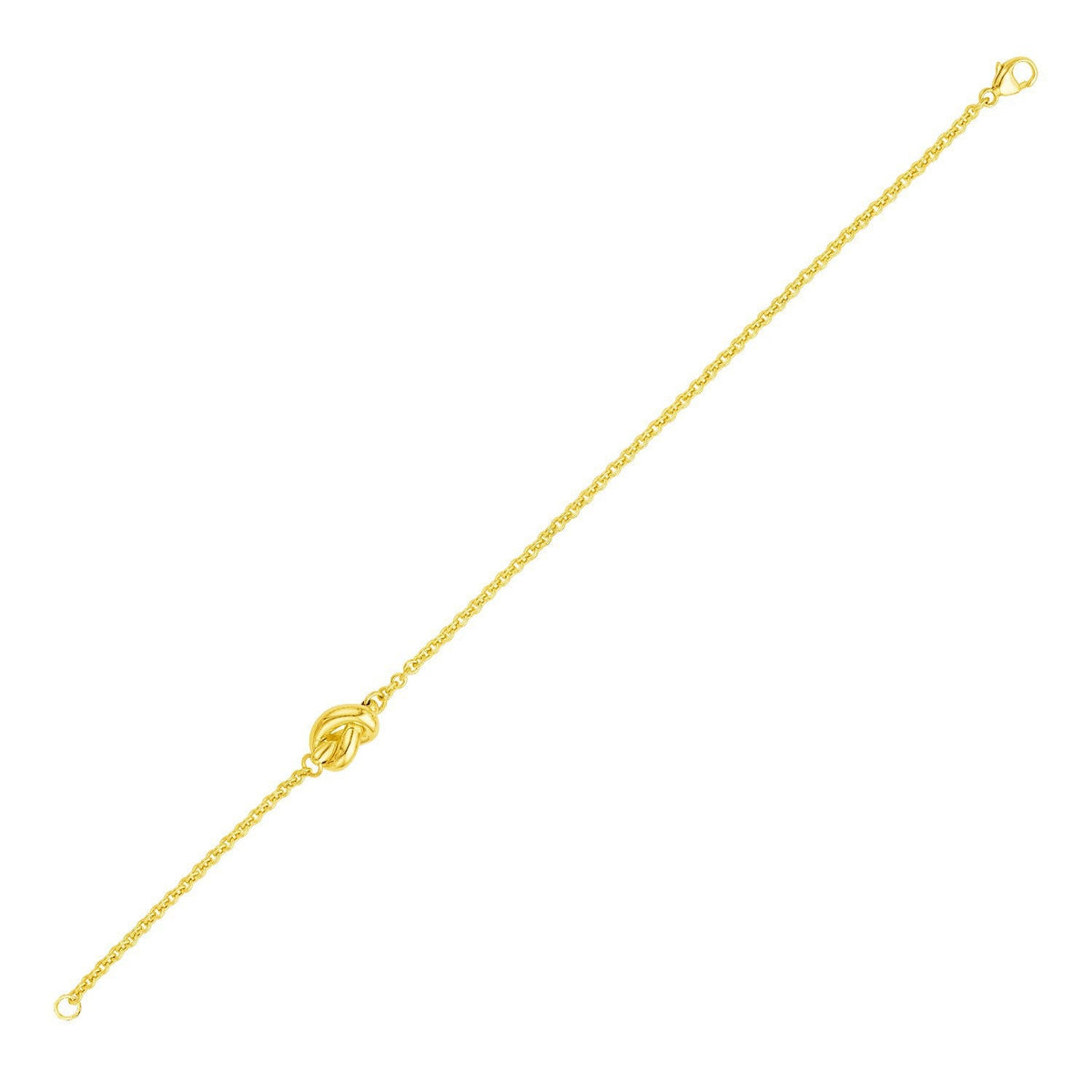 14K Yellow Gold Polished Knot Chain Bracelet