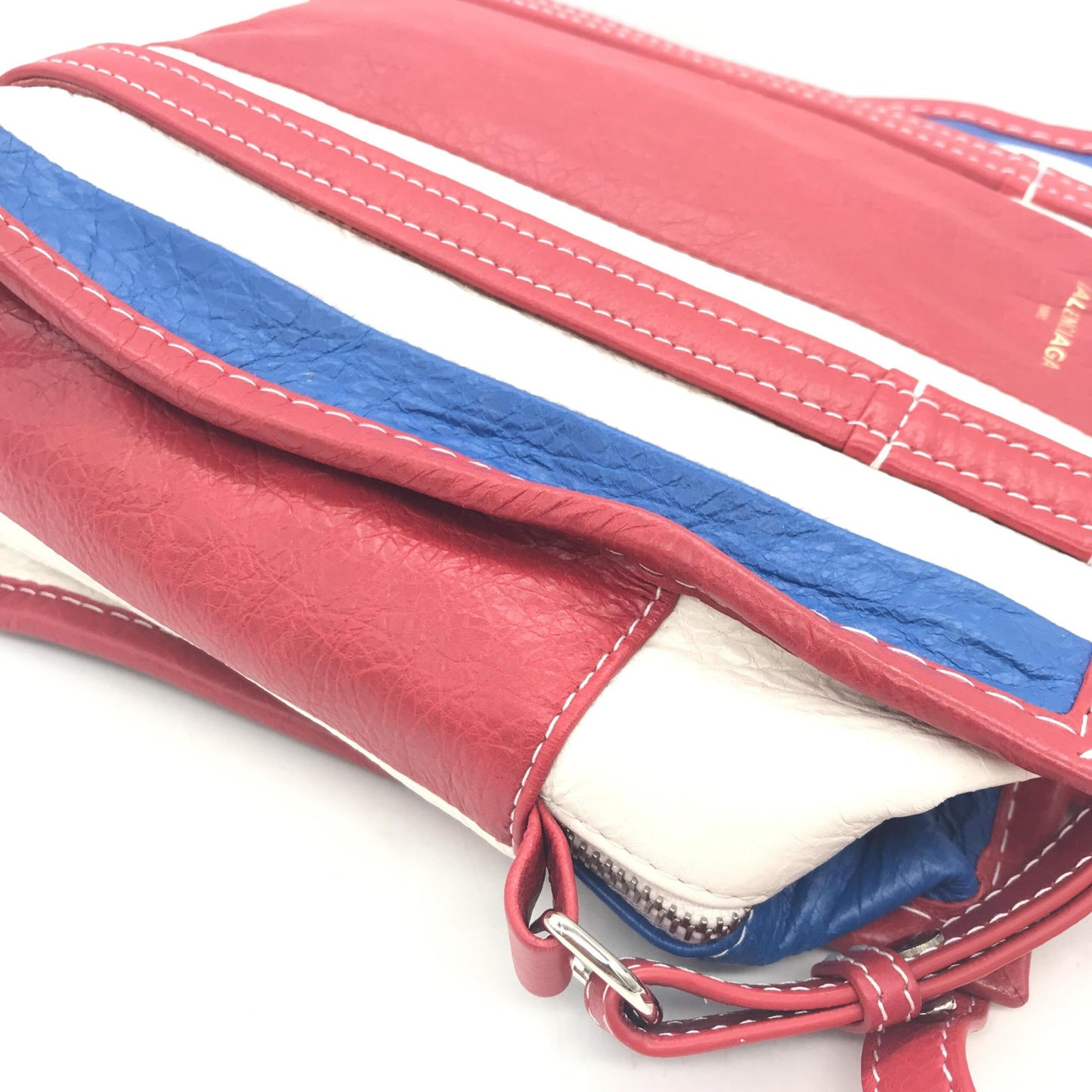 Multicolor Striped Leather Tote Bag