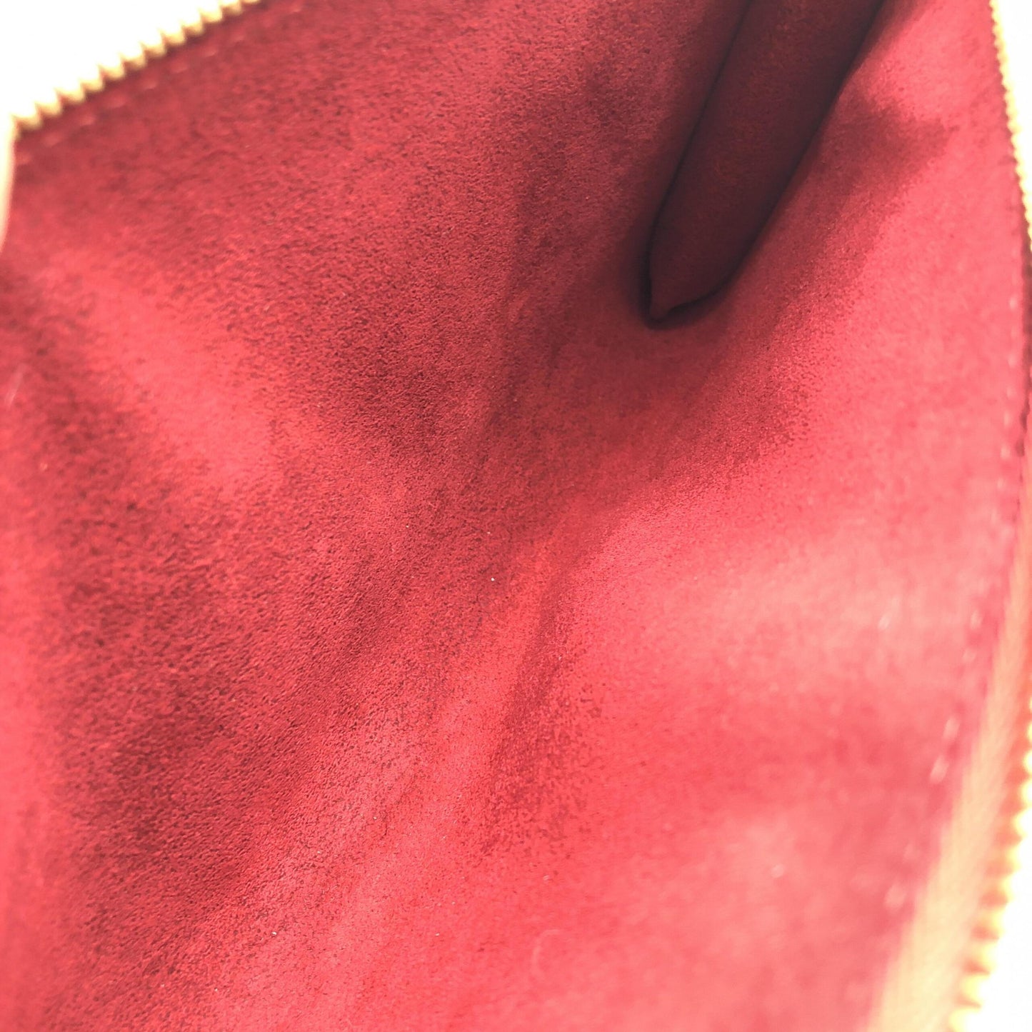 Red Leather Pochette Accessory Bag
