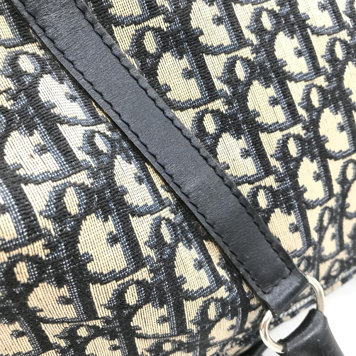 Navy Blue Trotter Canvas Boston Bag