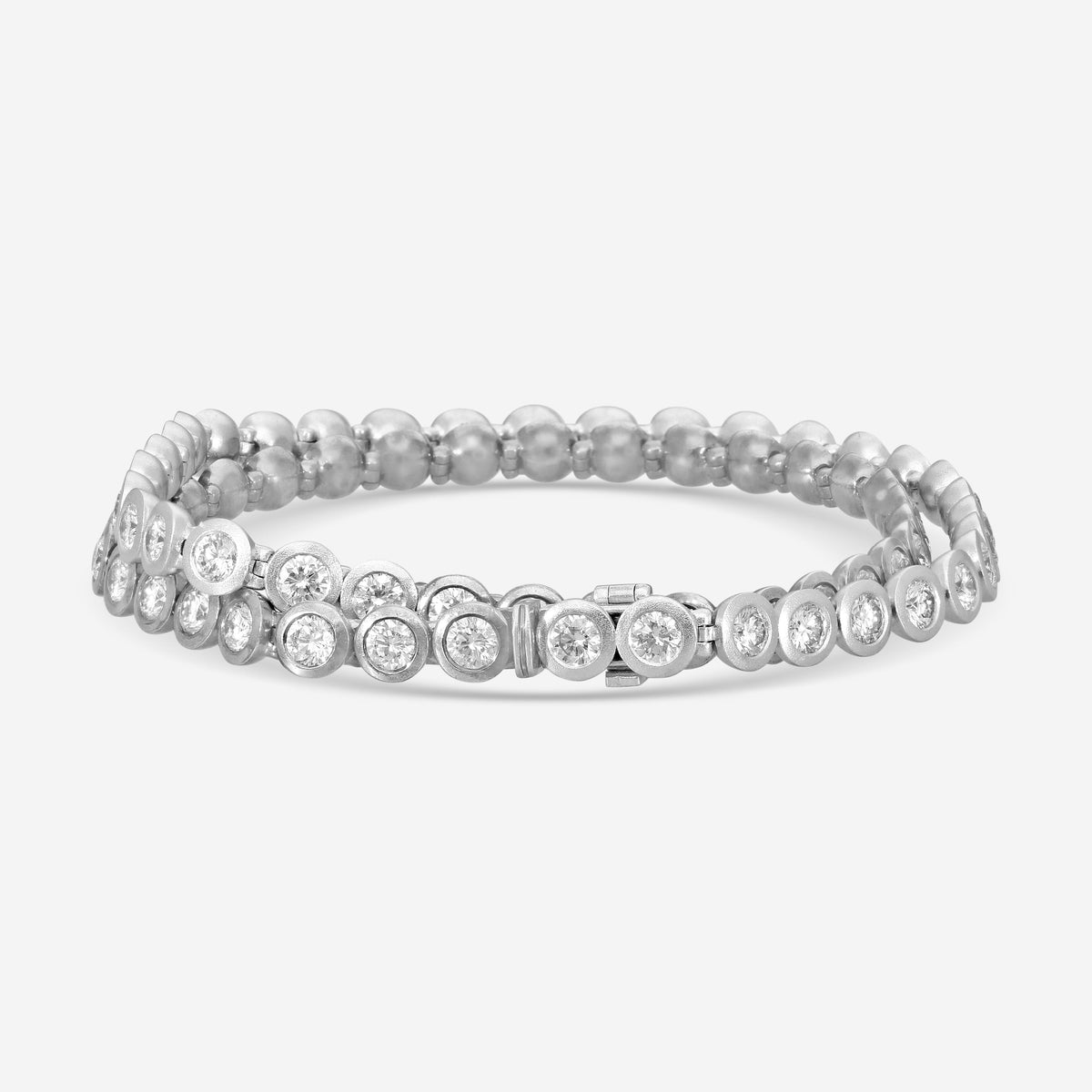 LUGANO - 18K White Gold Kite Diamond Bracelet (Gross: 30.95gr.; DIA: 9.01ct. twd.) - 1033184