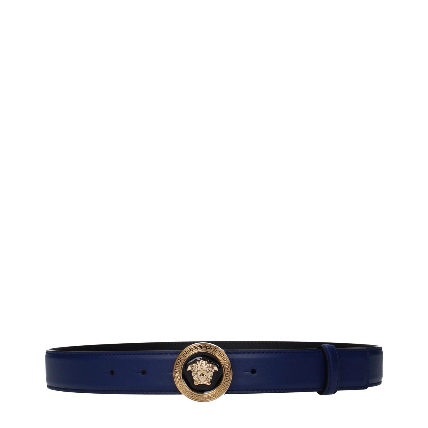 Versace Medusa Biggie Cobalt Blue Leather Belt