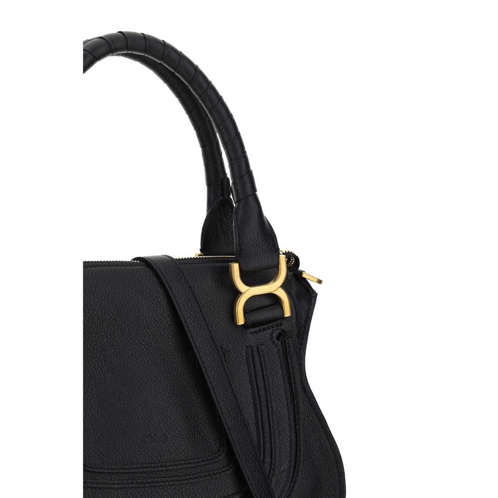 Chloé Marcie Small Black Calfskin Top Handle Bag