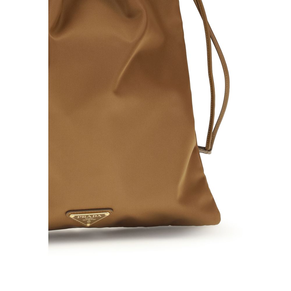 Brown Recycled Polyamide Shoulder Bag