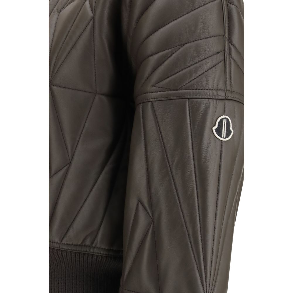 Moncler x Rick Owens Geocamo Brown Lambskin Leather Jacket