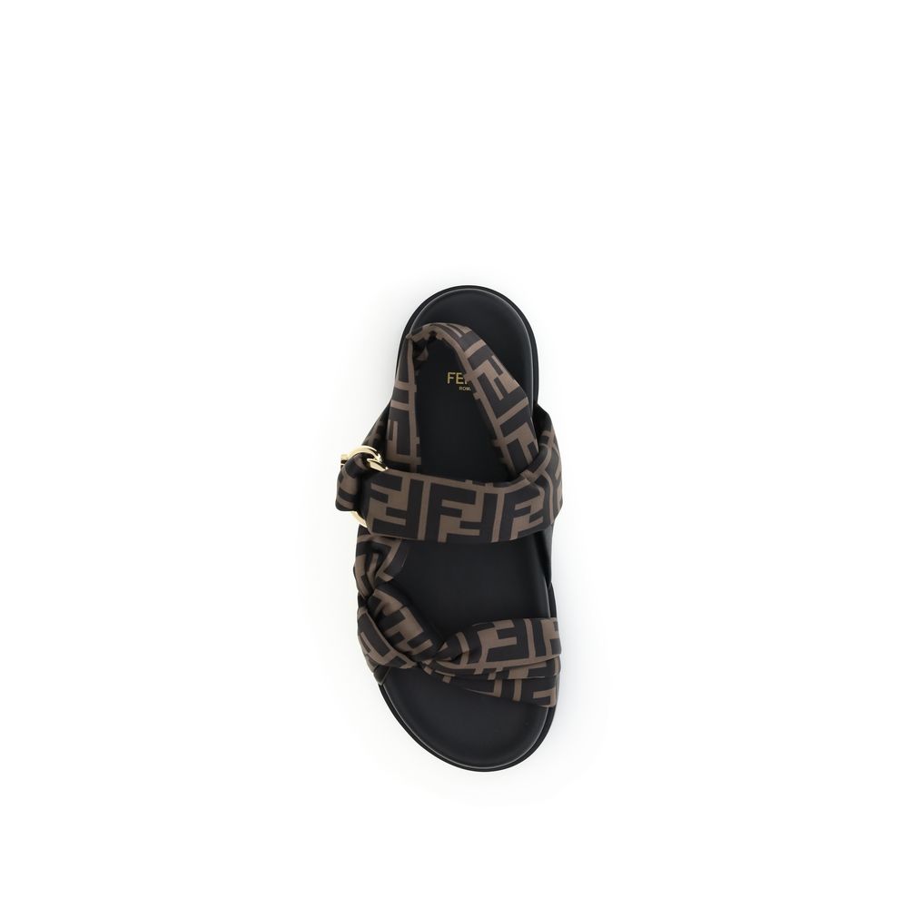 Women's Fendi Feel FF Satin Slides