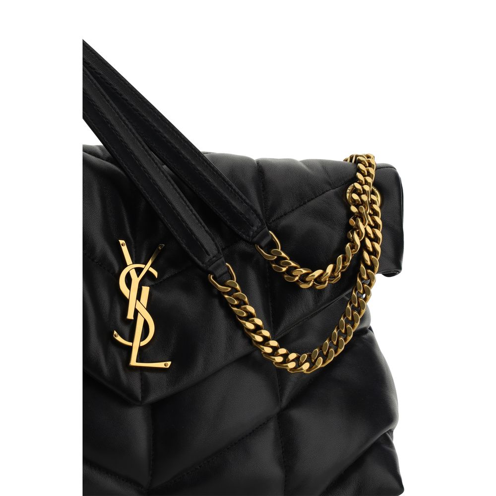 Saint Laurent Loulou Medium Black Quilted Lambskin Shoulder Bag