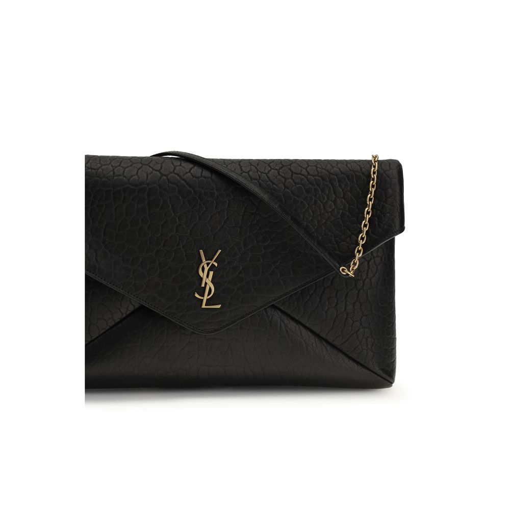 Saint Laurent Cassandre Black Lambskin Clutch