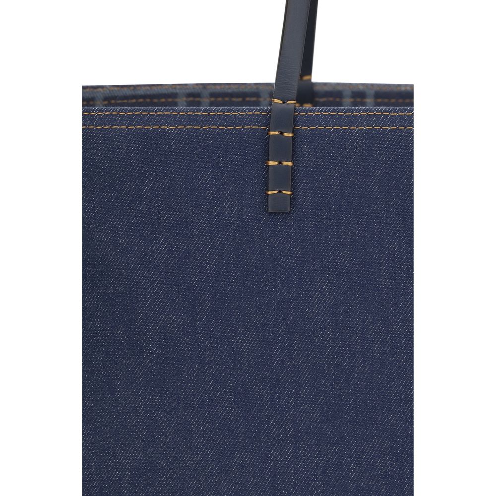 Fendi Sunshine Reversible Blue Denim Tote Bag