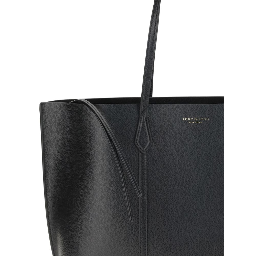 Tory Burch Perry Black Grained Leather Tote Bag