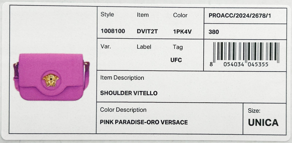 Versace La Medusa Small Pink Grained Leather Top-Handle Bag