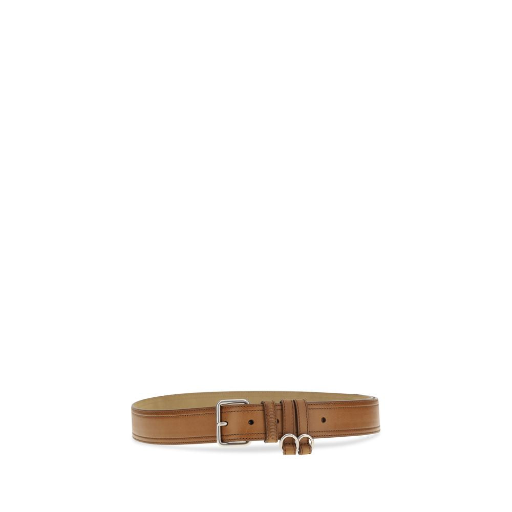 Miu Miu Logo Cognac Leather Belt