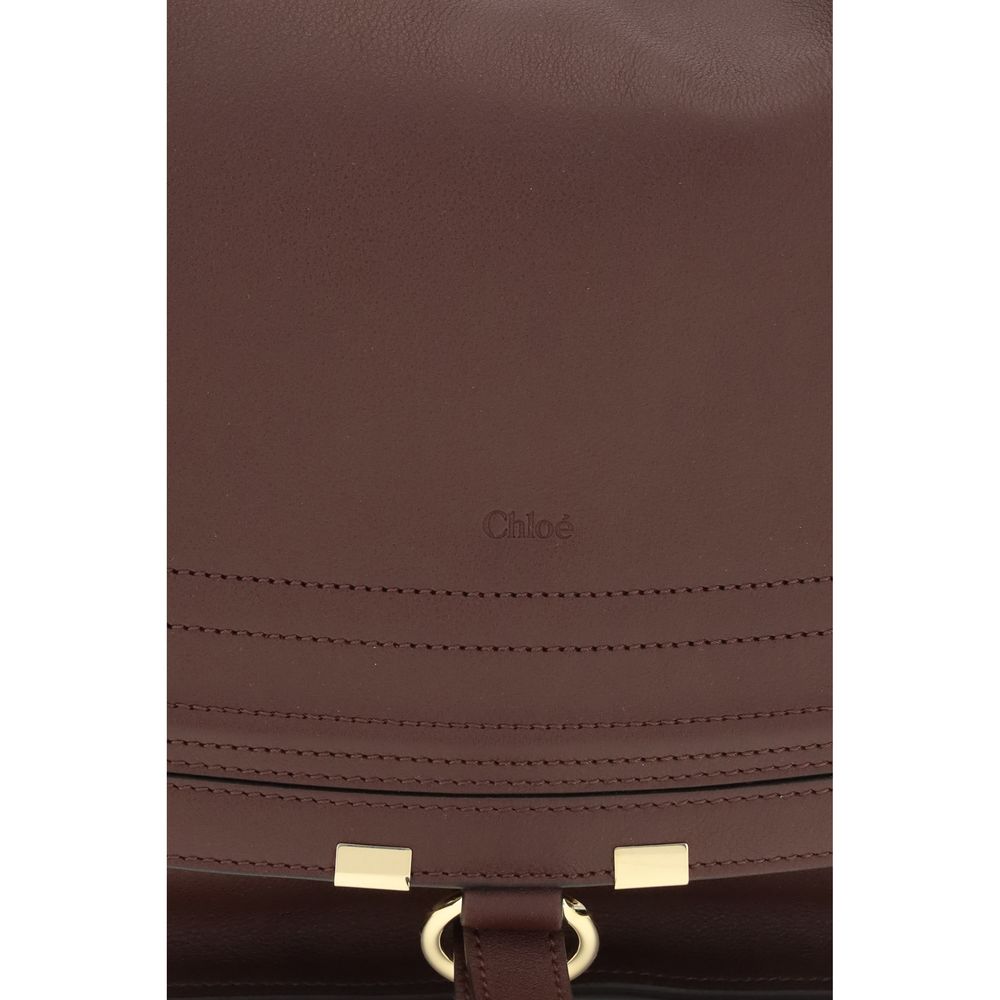 Chloé Marcie Small Double-Carry Shoulder Bag Brown Calfskin