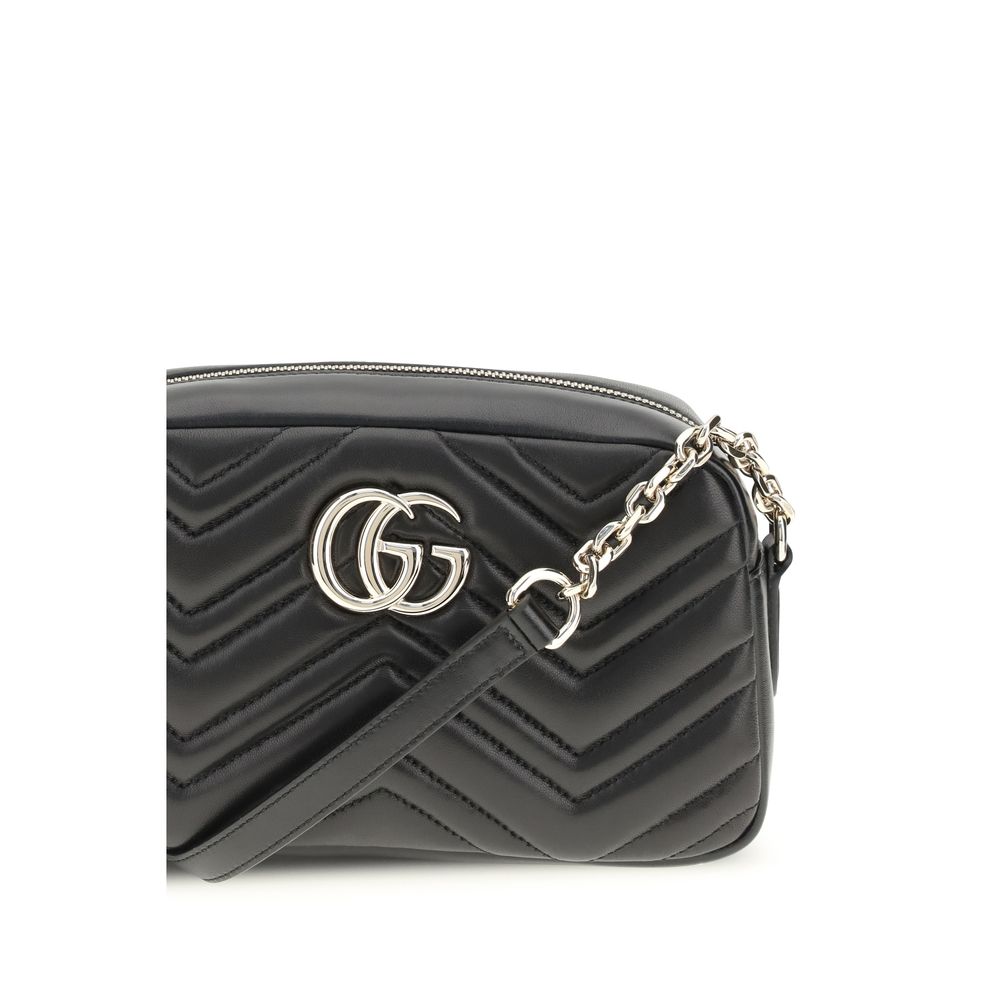 Gucci GG Marmont Small Black Matelassé Leather Shoulder Bag