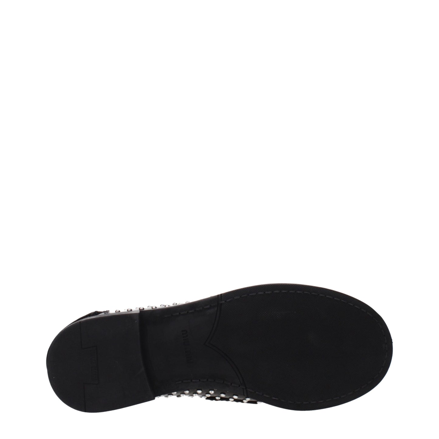 Miu Miu Studded Leather Loafers in Black