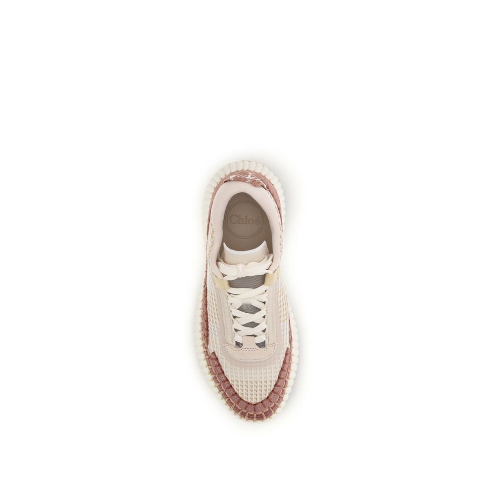 Chloé Nama Beige Recycled Nylon Sneakers