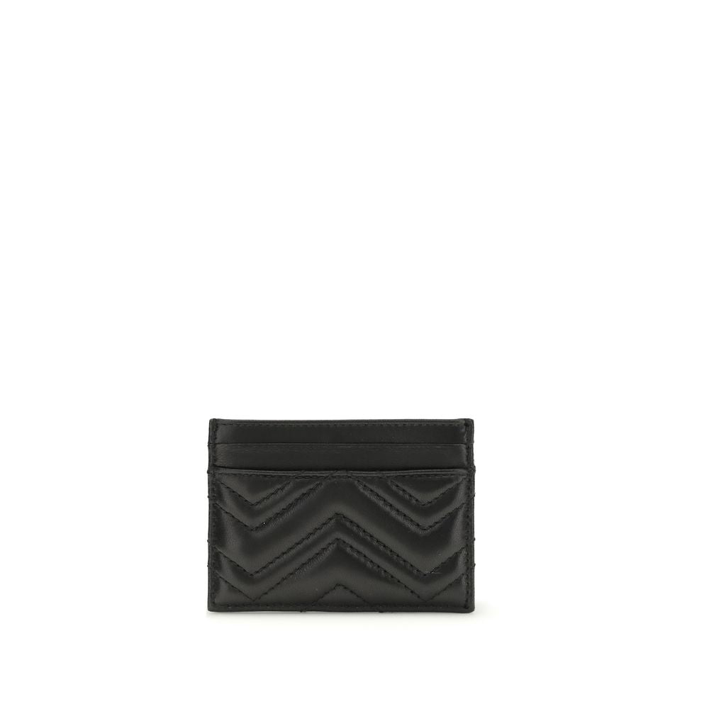 Gucci GG Marmont Black Matelassé Leather Card Holder