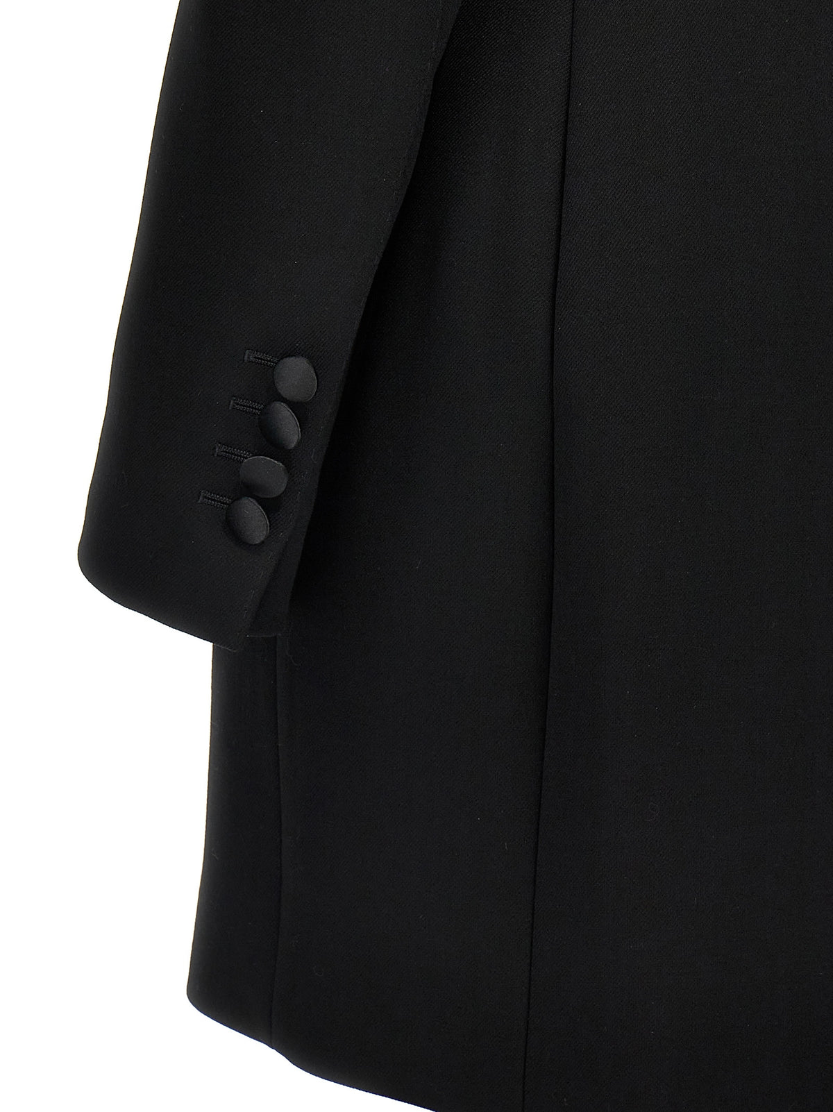 Dolce & Gabbana Black Double-Breasted Wool-Blend Tuxedo Blazer