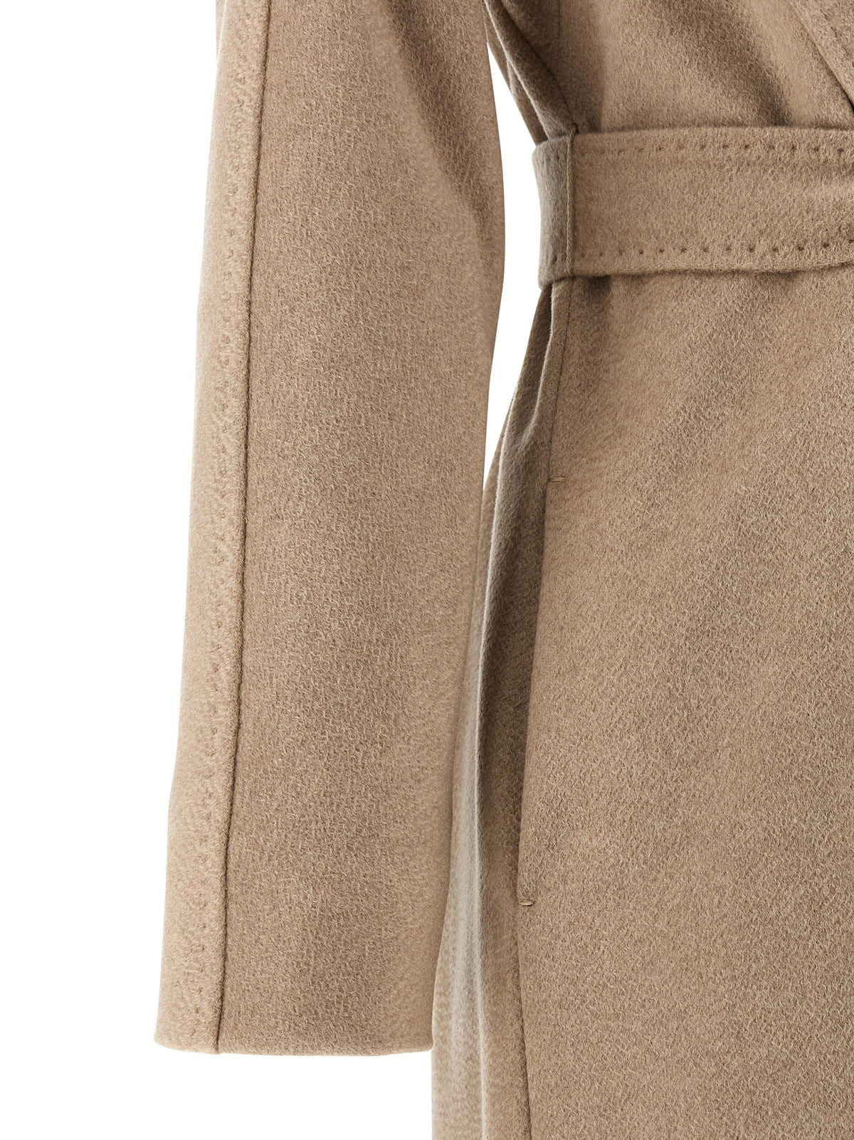 Max Mara Studio Danton Beige Cashmere Hooded Coat