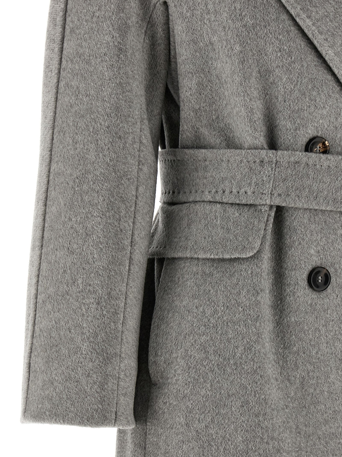 Max Mara Studio Panteon Gray Cashmere Midi Coat