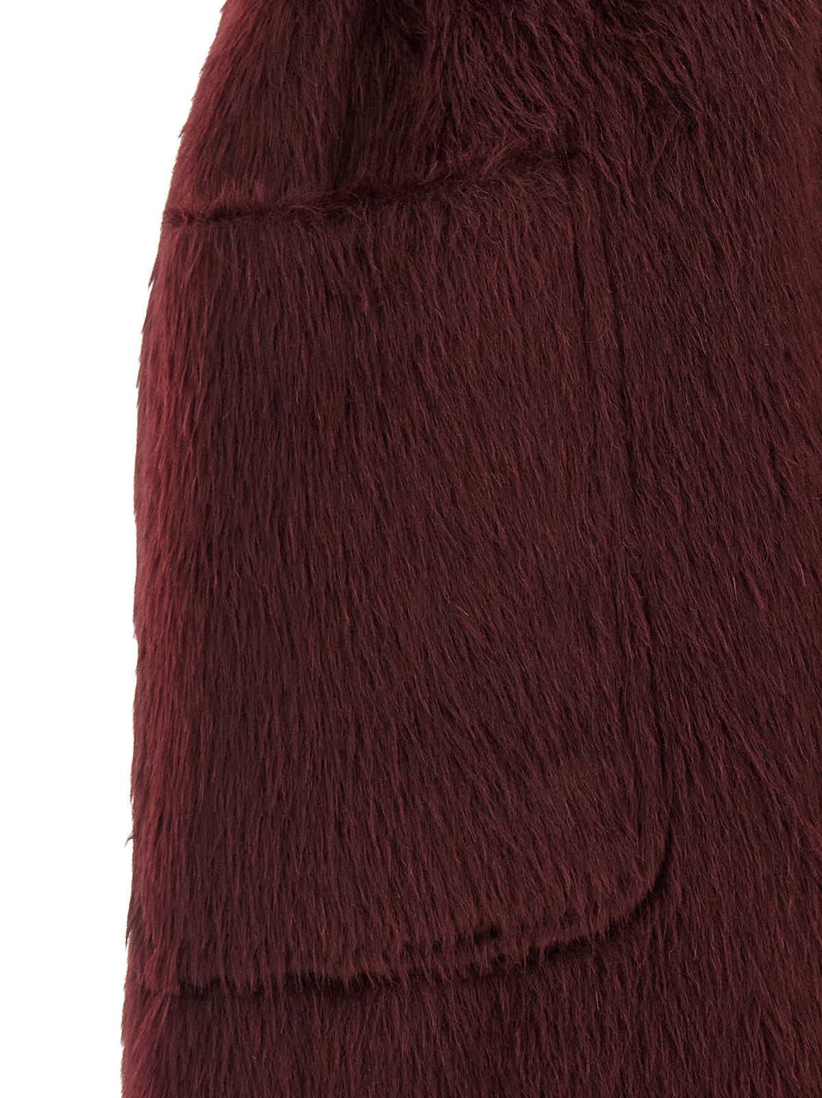 Max Mara Abbozzi Bordeaux Alpaca-Wool Coat