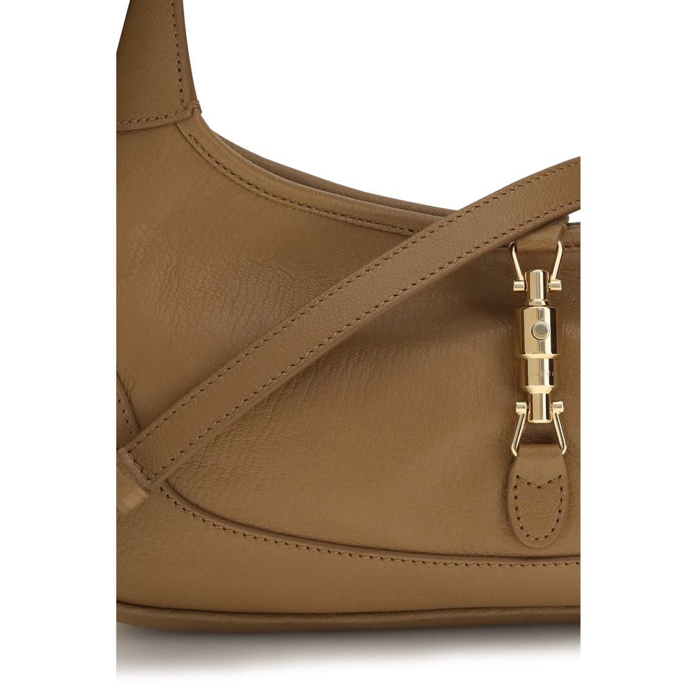 Gucci Jackie 1961 Slim Beige Grained Leather Shoulder Bag
