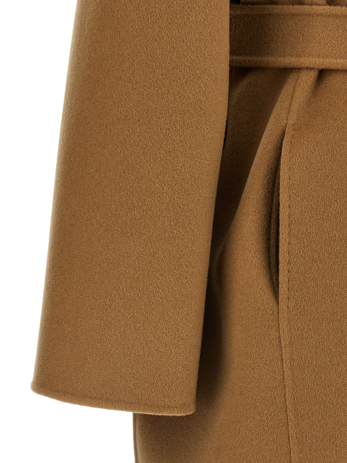 Max Mara MxMaceri Beige Cashmere Midi Coat