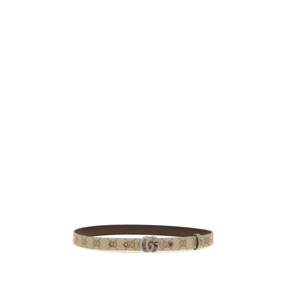 Gucci GG Marmont Thin Beige GG Canvas Belt