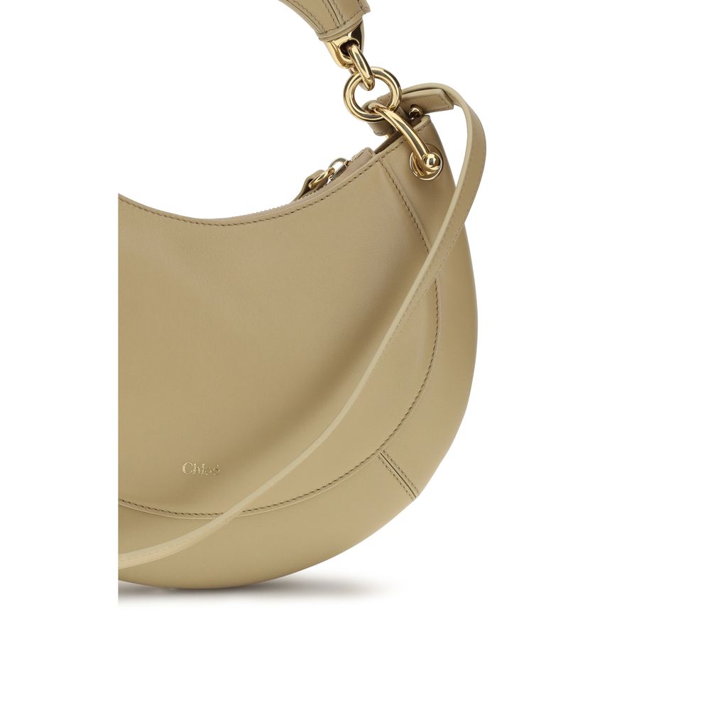 Chloé Marcie Small Beige Calfskin Saddle Bag