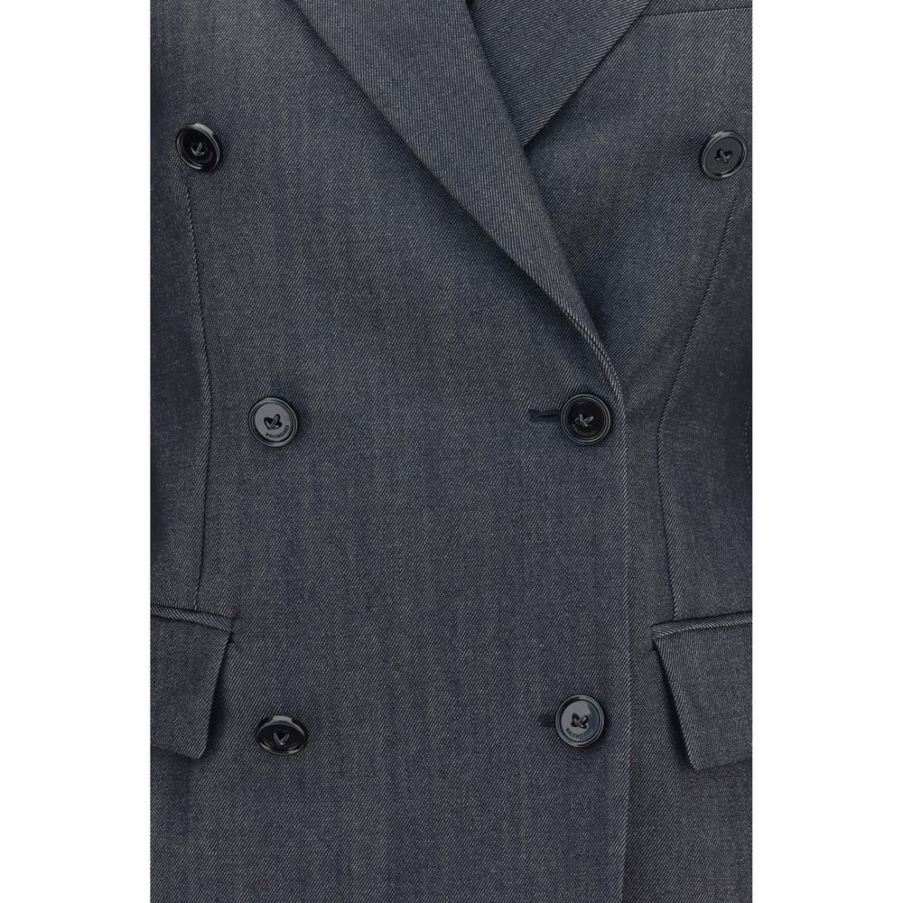 Balenciaga Dark Navy Double-Breasted Wool Blazer