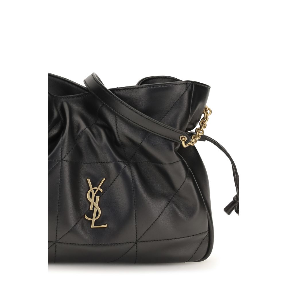Saint Laurent Jamie Carré Rive Gauche Pouch in Black Lambskin