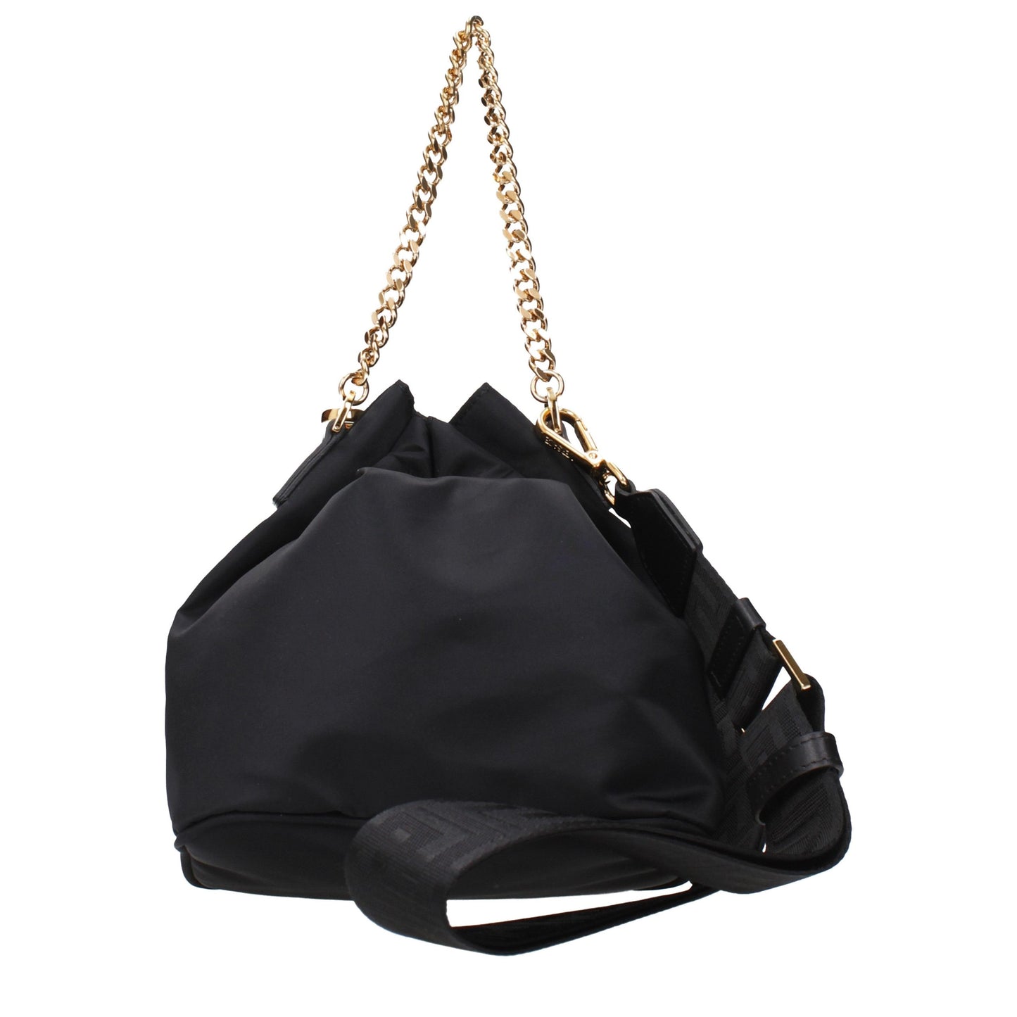 Versace La Medusa Small Black Nylon Hobo Bag