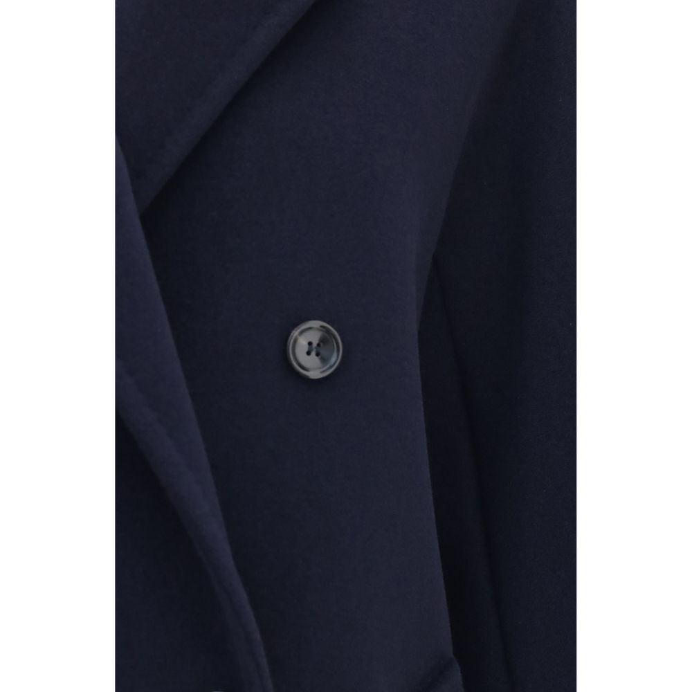 Max Mara Rebus Blue Wool-Cashmere Double-Breasted Jacket
