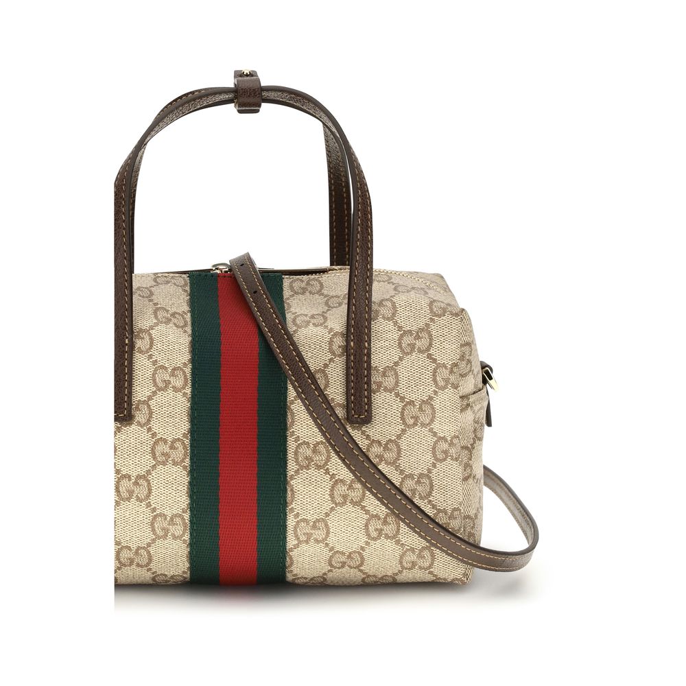 Gucci Ophidia GG Mini Boston Bag Beige Coated Canvas