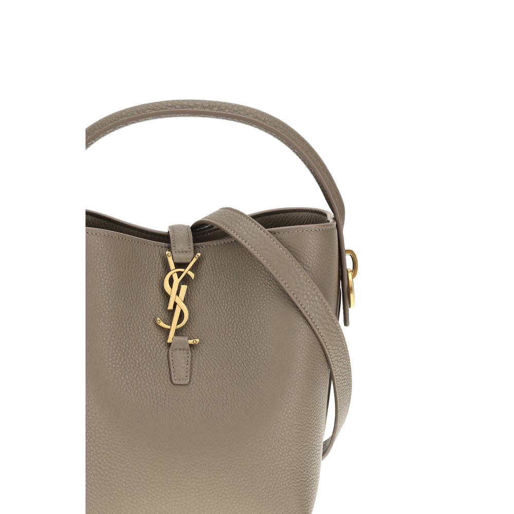 Saint Laurent Le 37 Small Bucket Bag in Beige Grained Calfskin