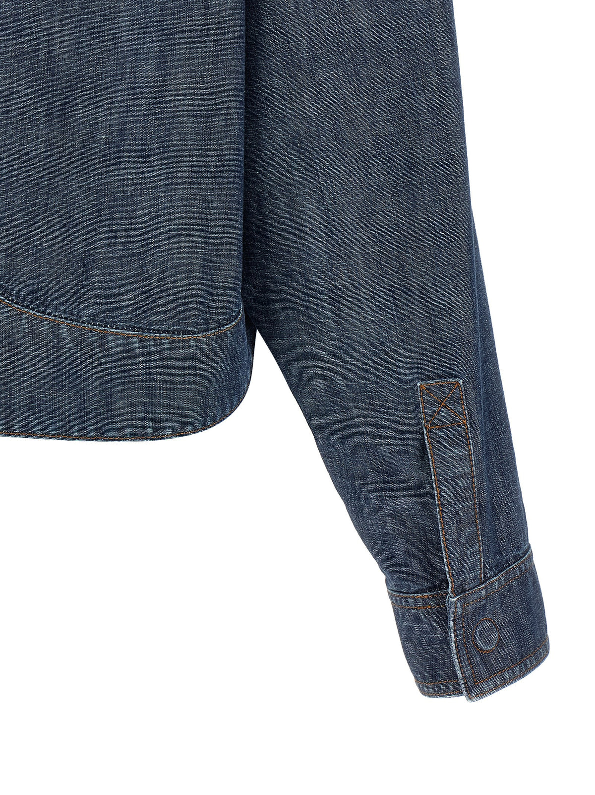 Fendi Blue Cropped Chambray Denim Jacket
