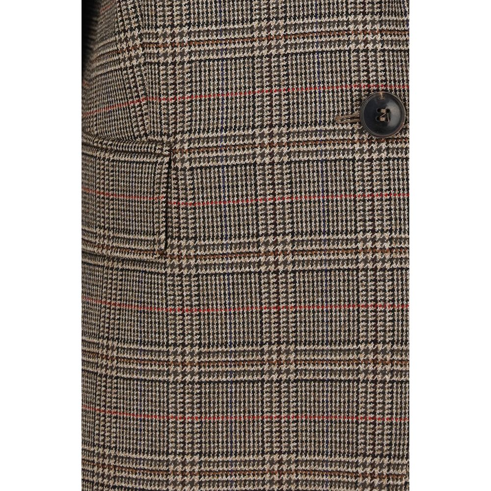 Max Mara Studio Talca Brown Houndstooth Wool Blazer