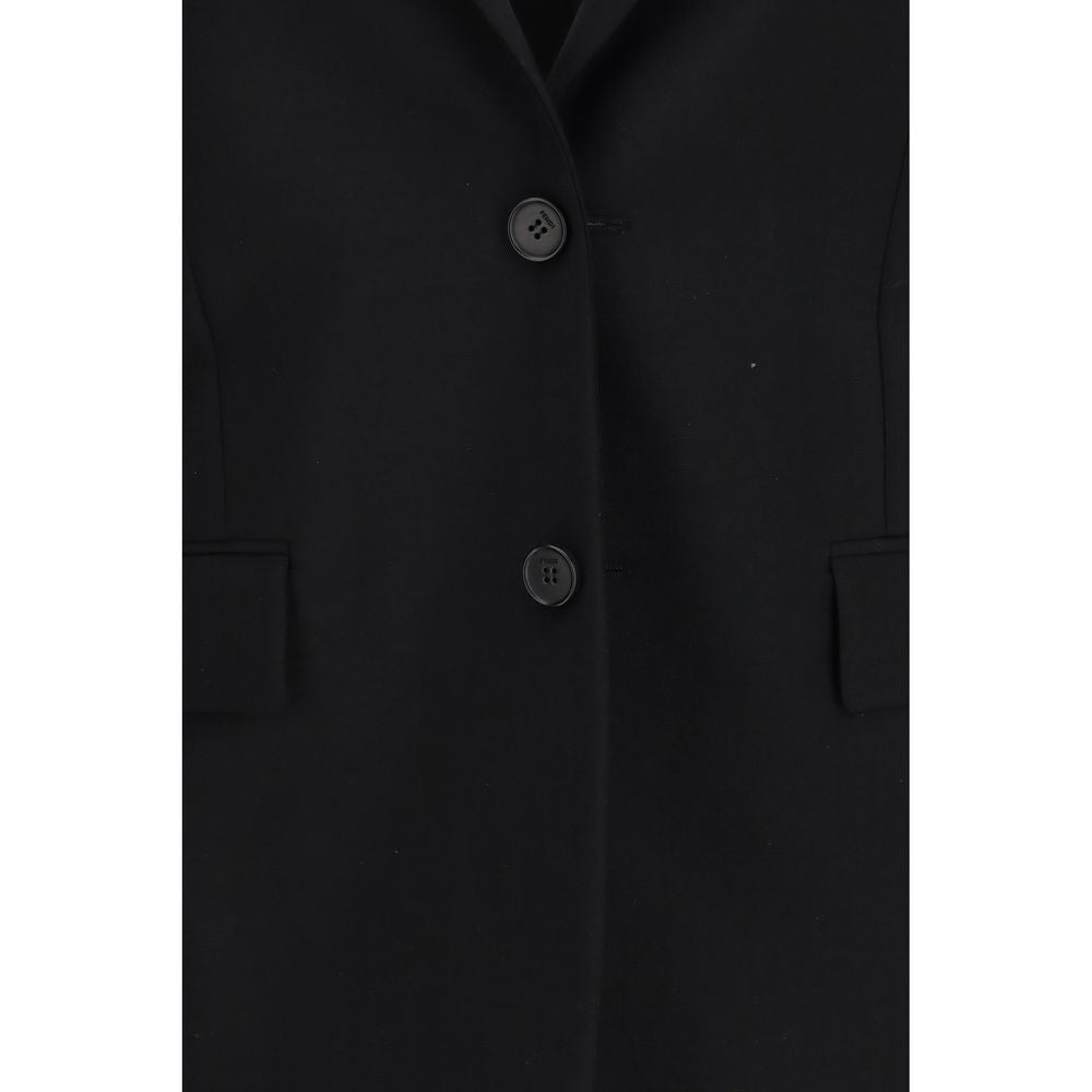 Fendi Black Kid Mohair Single-Breasted Blazer