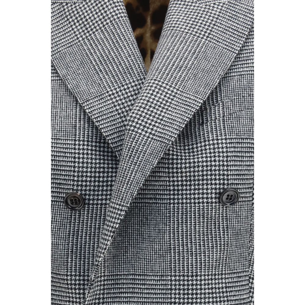 Dolce & Gabbana Gray Prince of Wales Double-Breasted Vest