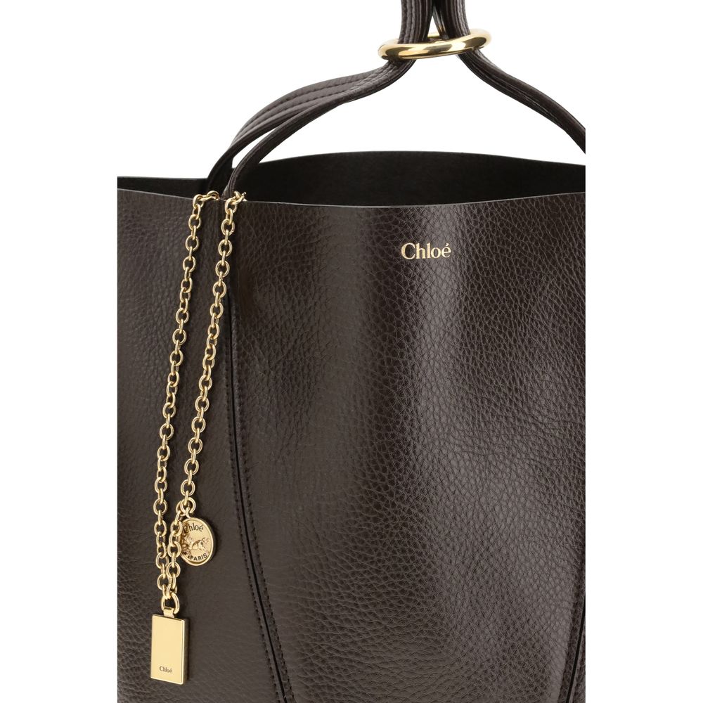 Chloé Spin Brown Calf Leather Shoulder Bag