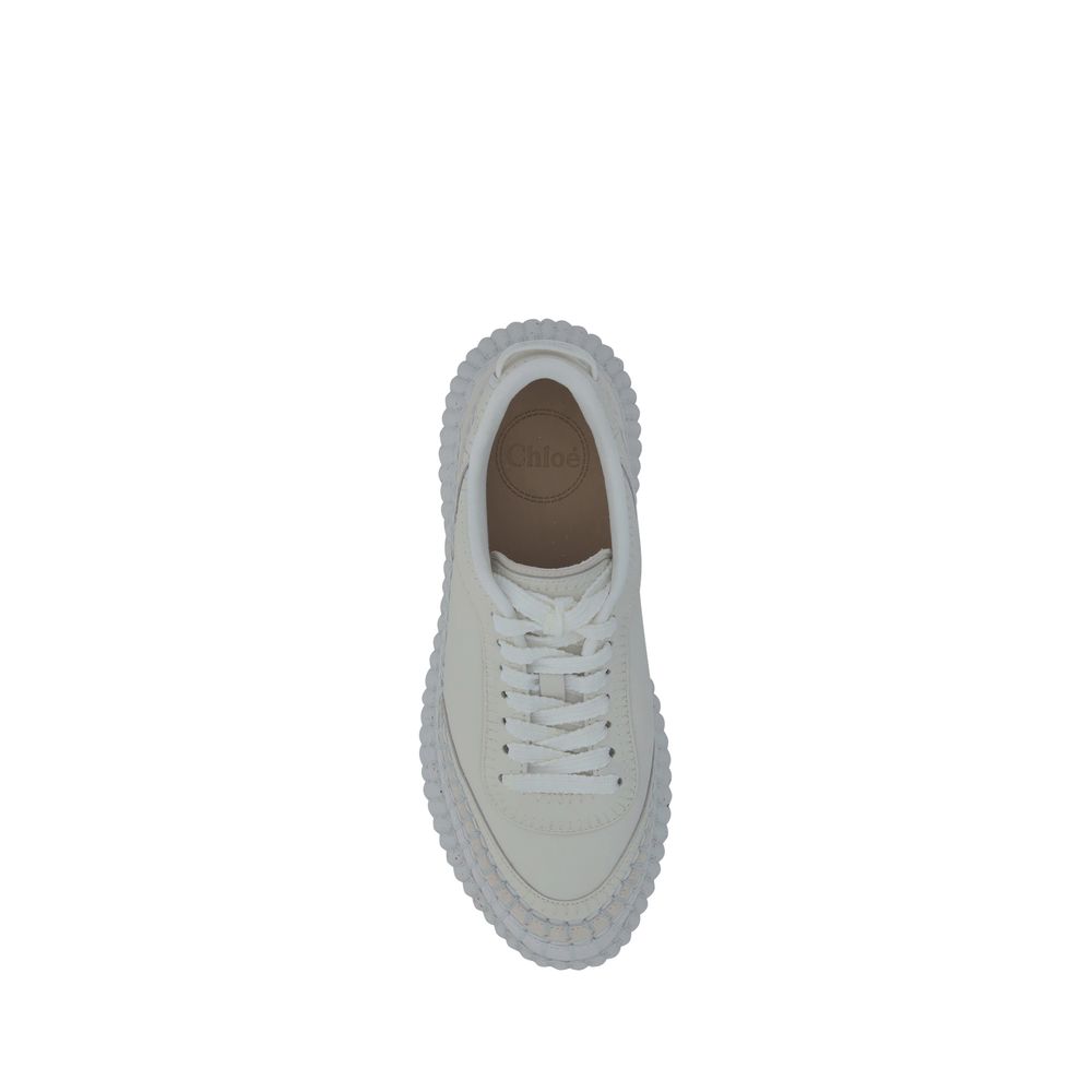 Chloé Nama White Leather Platform Sneakers II