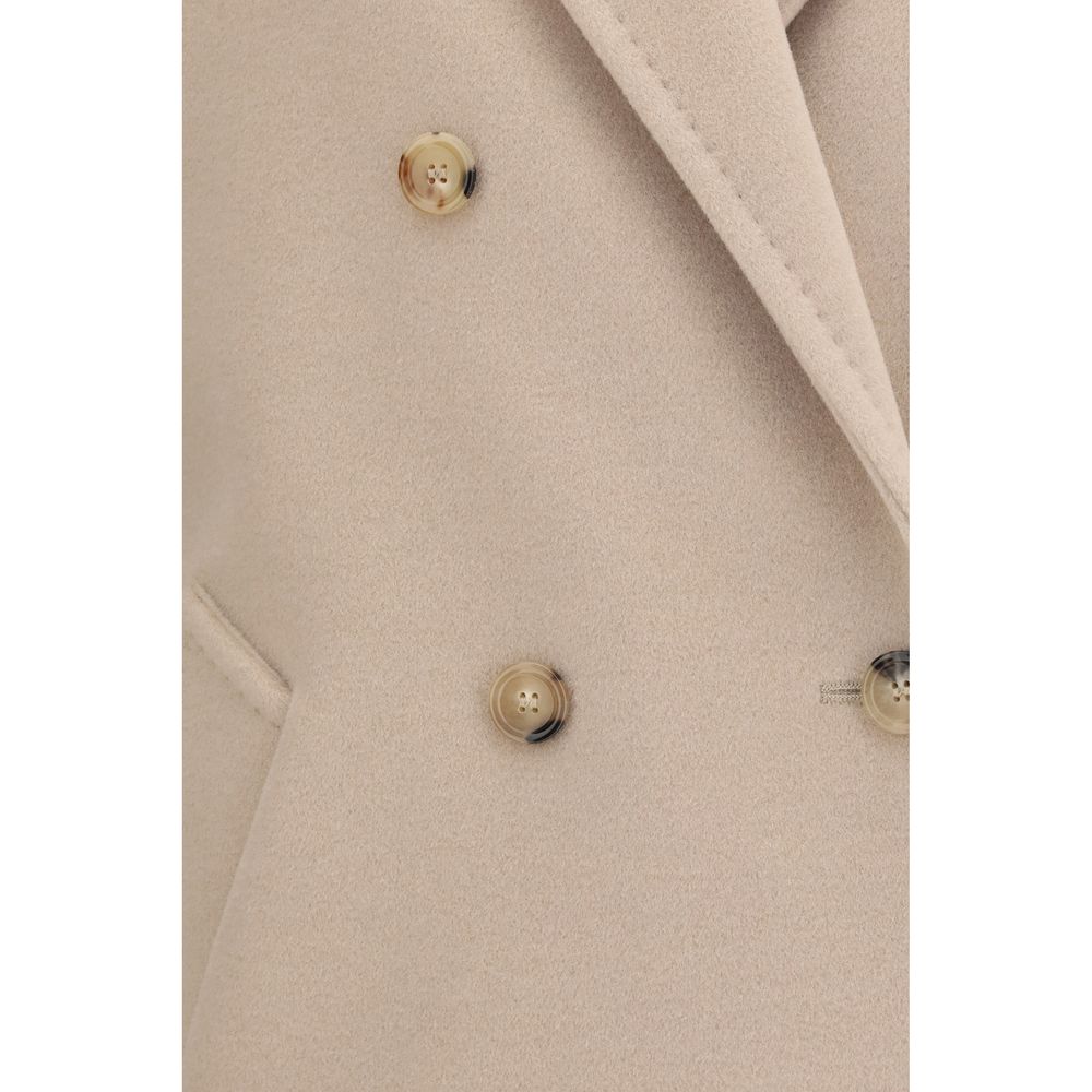 Max Mara Rebus Beige Wool-Cashmere Double-Breasted Jacket