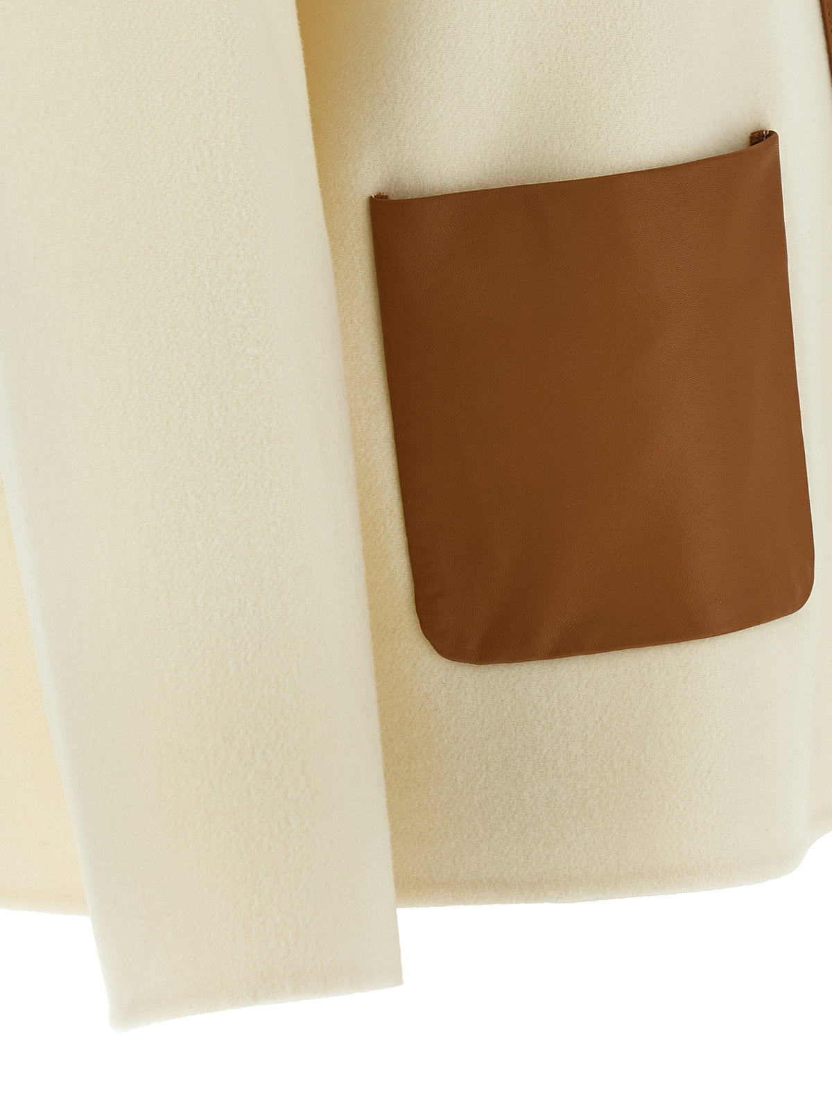 Max Mara Studio MstComica White Wool-Silk-Cashmere Coat