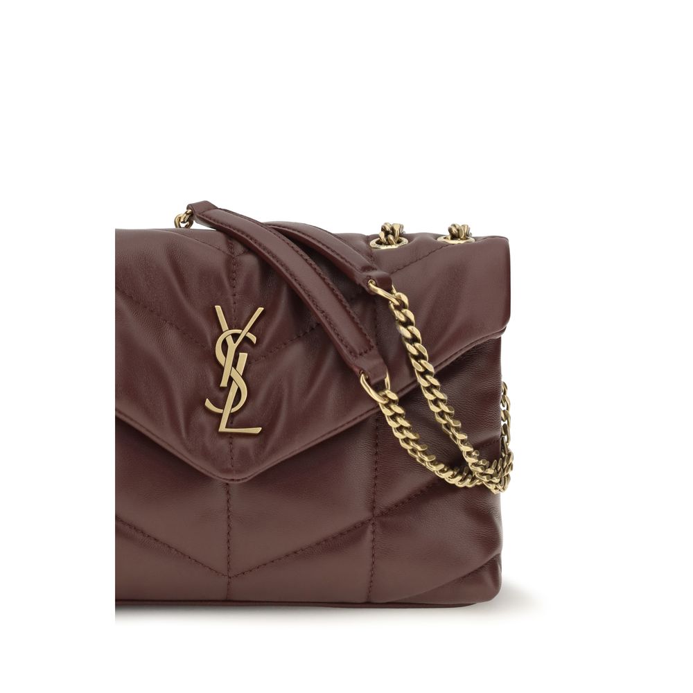 Saint Laurent Puffer Toy Dark Cherry Quilted Lambskin Shoulder Bag