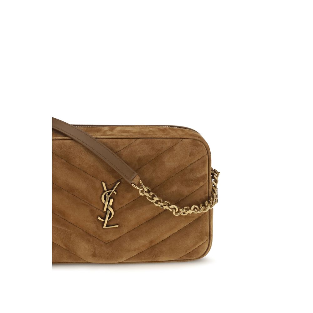 Saint Laurent LouLou Camera Brown Suede Shoulder Bag