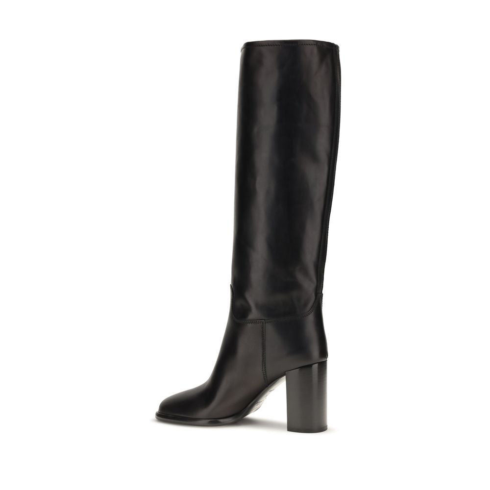 Prada Black Calfskin Knee-High Boots