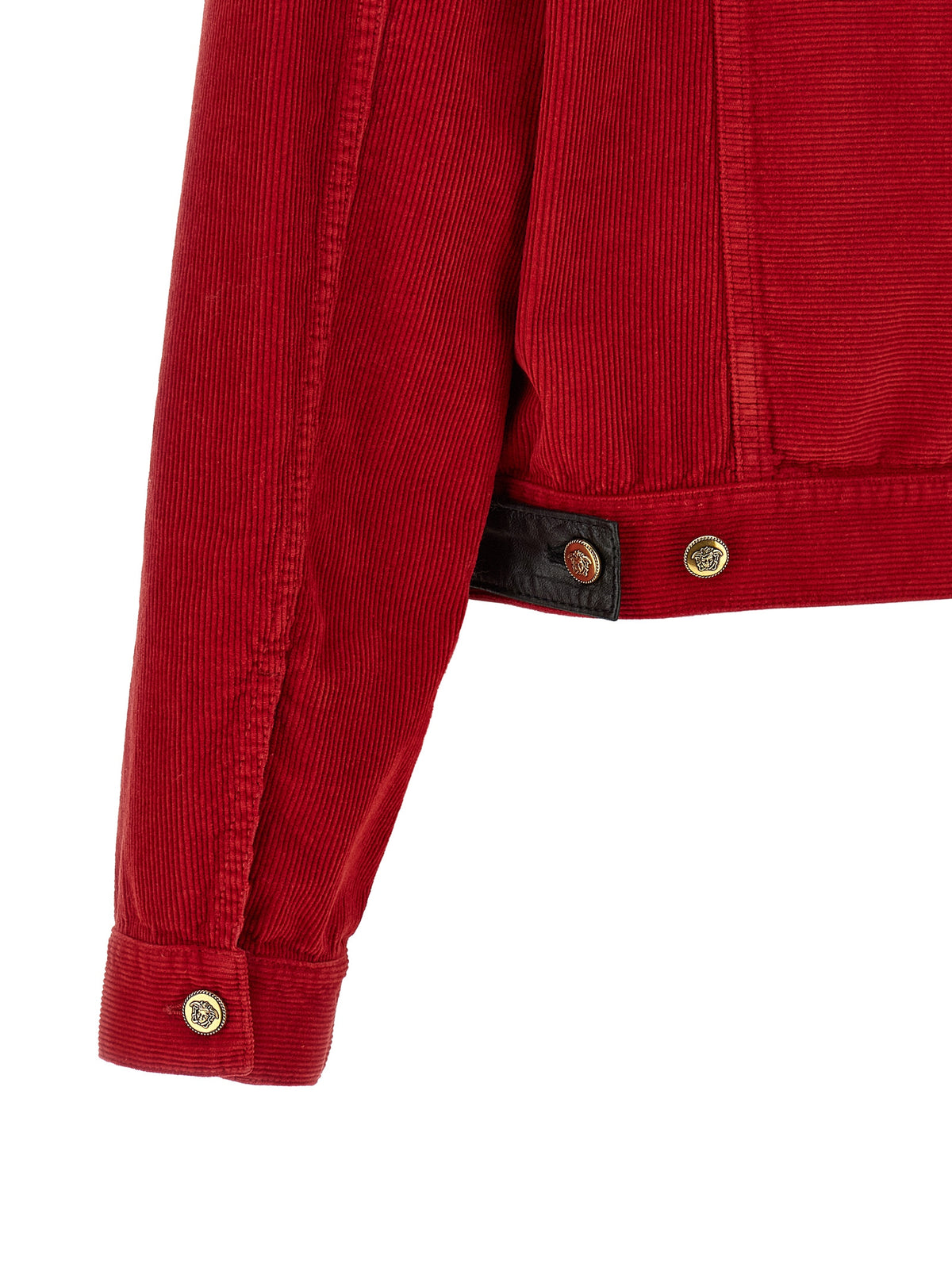 Versace Red Cotton Velvet Jacket