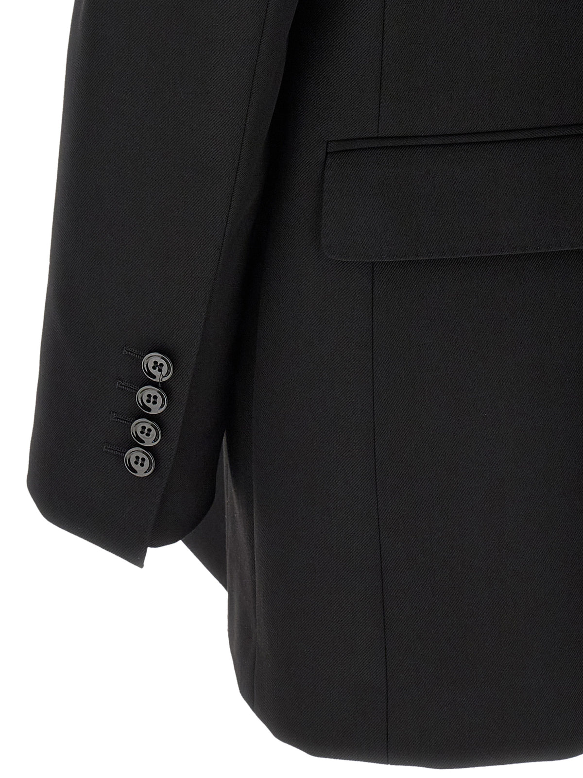 Dolce & Gabbana Black Cut-Out Virgin Wool Blazer