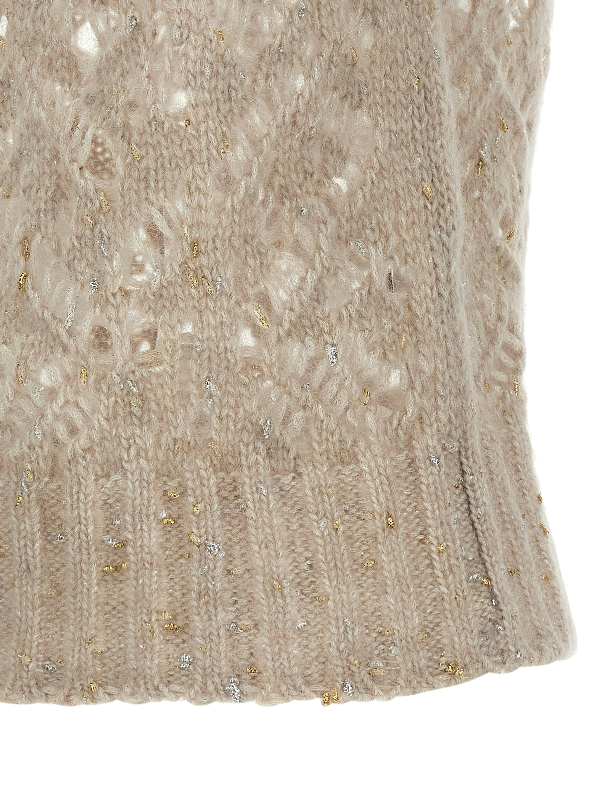 Max Mara Studio Albero Beige Alpaca Perforated Vest