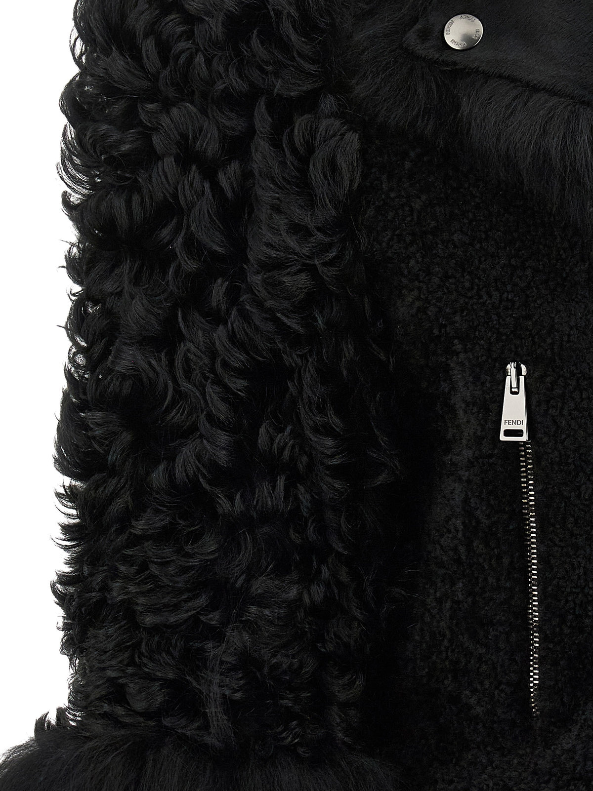 Fendi Blouson Black Lambskin Biker Jacket